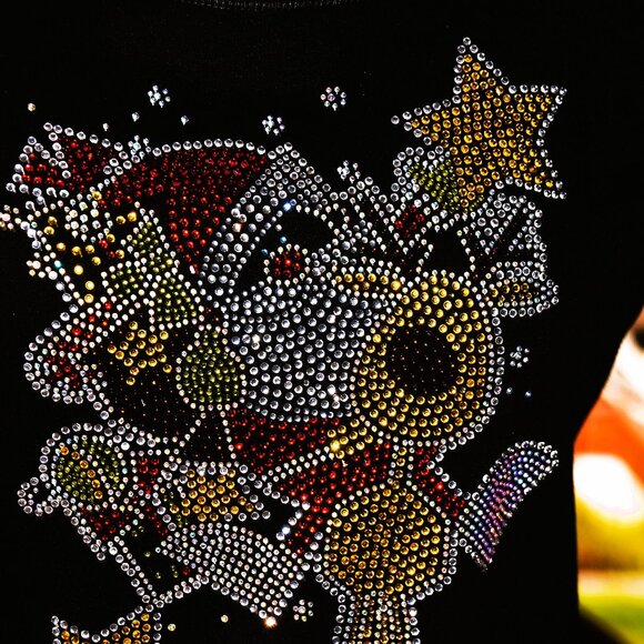 Christmas Santa & Reindeer   rhinestone  long Sleeve Shirt S M L XL XXL 1X… - Picture 3 of 7